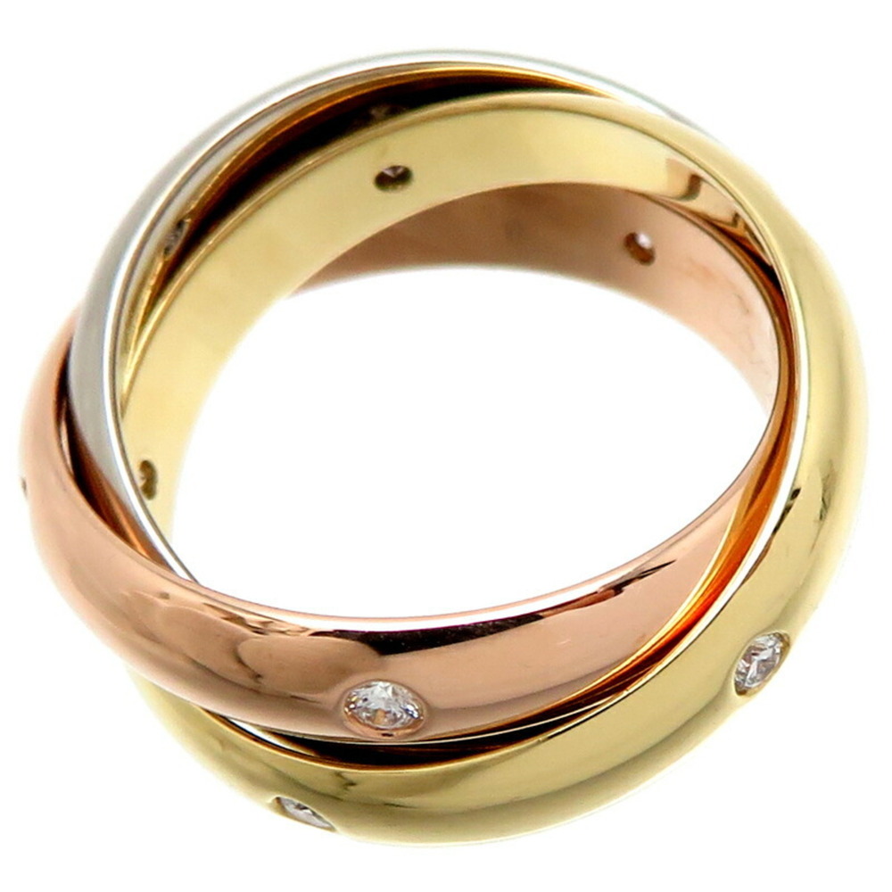 Cartier #48 Trinity Diamond Ladies Ring B40388 750 Yellow Gold Size 8 - Picture 2 of 10